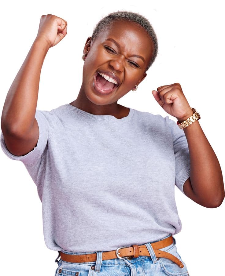 Paylence customer celebrating